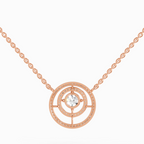 1.05 Carat Fashion Circle Pendant Necklace 14K - Rose Gold