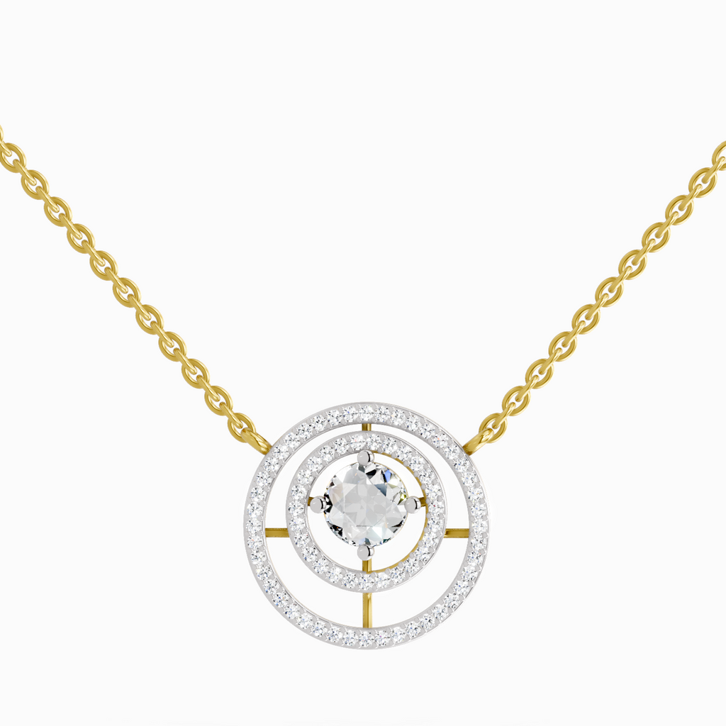 1.05 Carat Fashion Circle Pendant Necklace 14K
