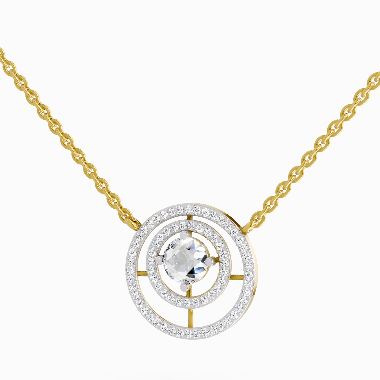 1.05 Carat Fashion Circle Pendant Necklace 14K