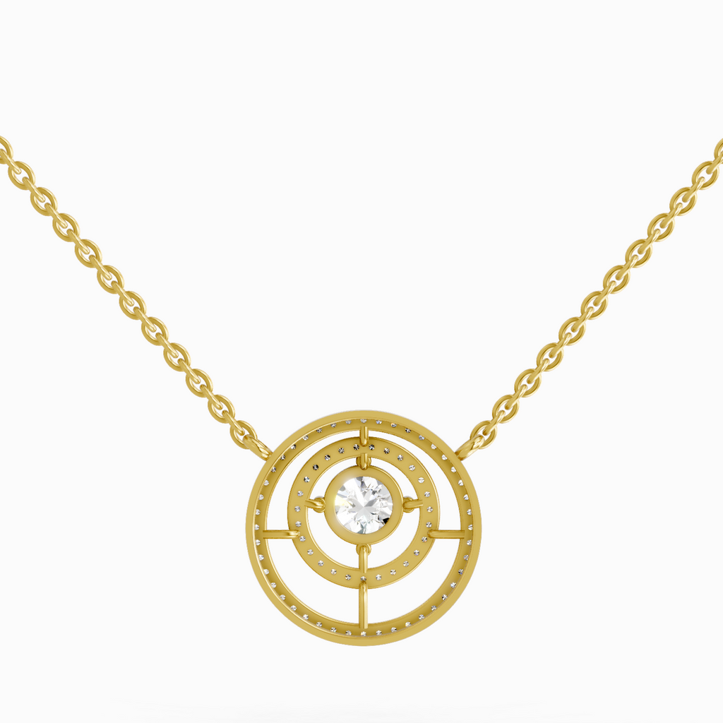 1.05 Carat Fashion Circle Pendant Necklace 14K