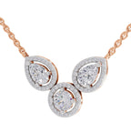 1.83 Carat Pear Halo Diamond Necklace 14K - Rose Gold