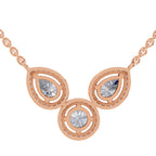 1.83 Carat Pear Halo Diamond Necklace 14K - Rose Gold