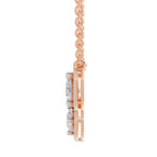 1.83 Carat Pear Halo Diamond Necklace 14K - Rose Gold