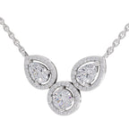 1.83 Carat Pear Halo Diamond Necklace 14K - White Gold
