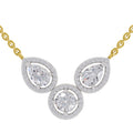 1.83 Carat Pear Halo Diamond Necklace 14K