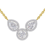 1.83 Carat Pear Halo Diamond Necklace 14K