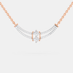 0.58 Carat Round Double Row Pendant Necklace 14K - Rose Gold