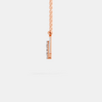0.58 Carat Round Double Row Pendant Necklace 14K - Rose Gold