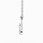 0.58 Carat Round Double Row Pendant Necklace 14K - White Gold