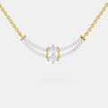 0.58 Carat Round Double Row Pendant Necklace 14K