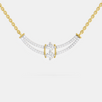 0.58 Carat Round Double Row Pendant Necklace 14K
