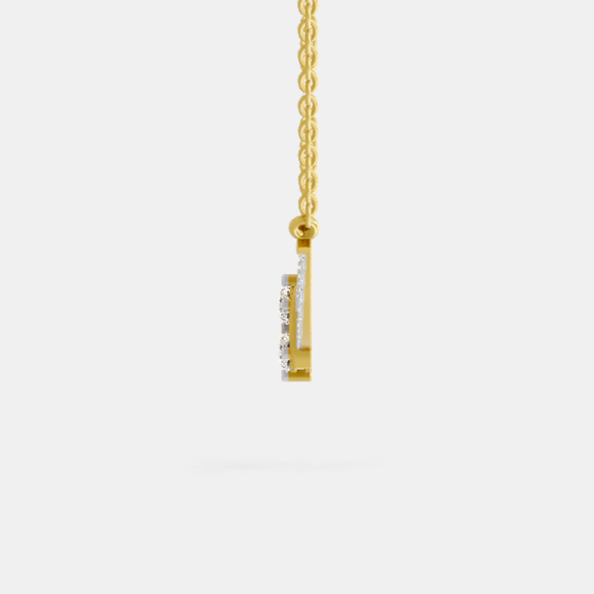 0.58 Carat Round Double Row Pendant Necklace 14K
