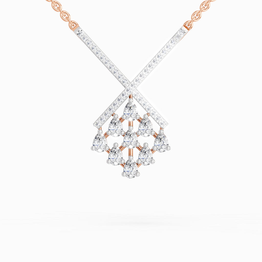 0.94 Carat Pear Fashion Pendant Necklace 14K - Rose Gold