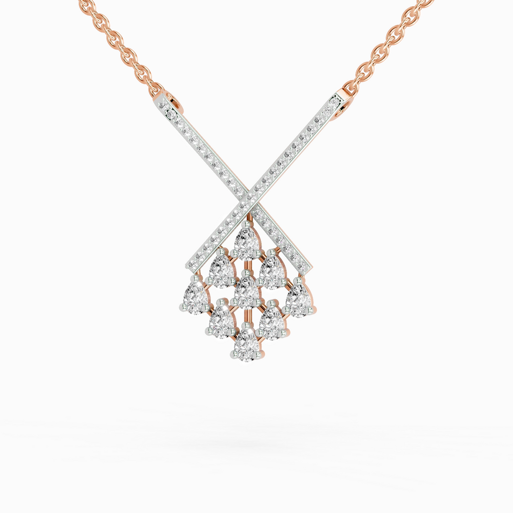 0.94 Carat Pear Fashion Pendant Necklace 14K - Rose Gold
