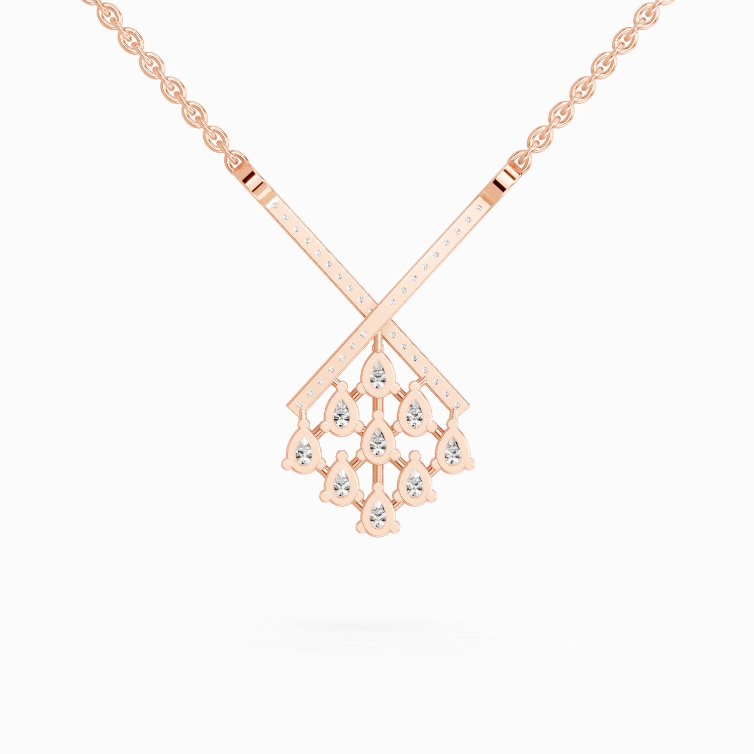 Sparkling Pear Diamond Necklace
