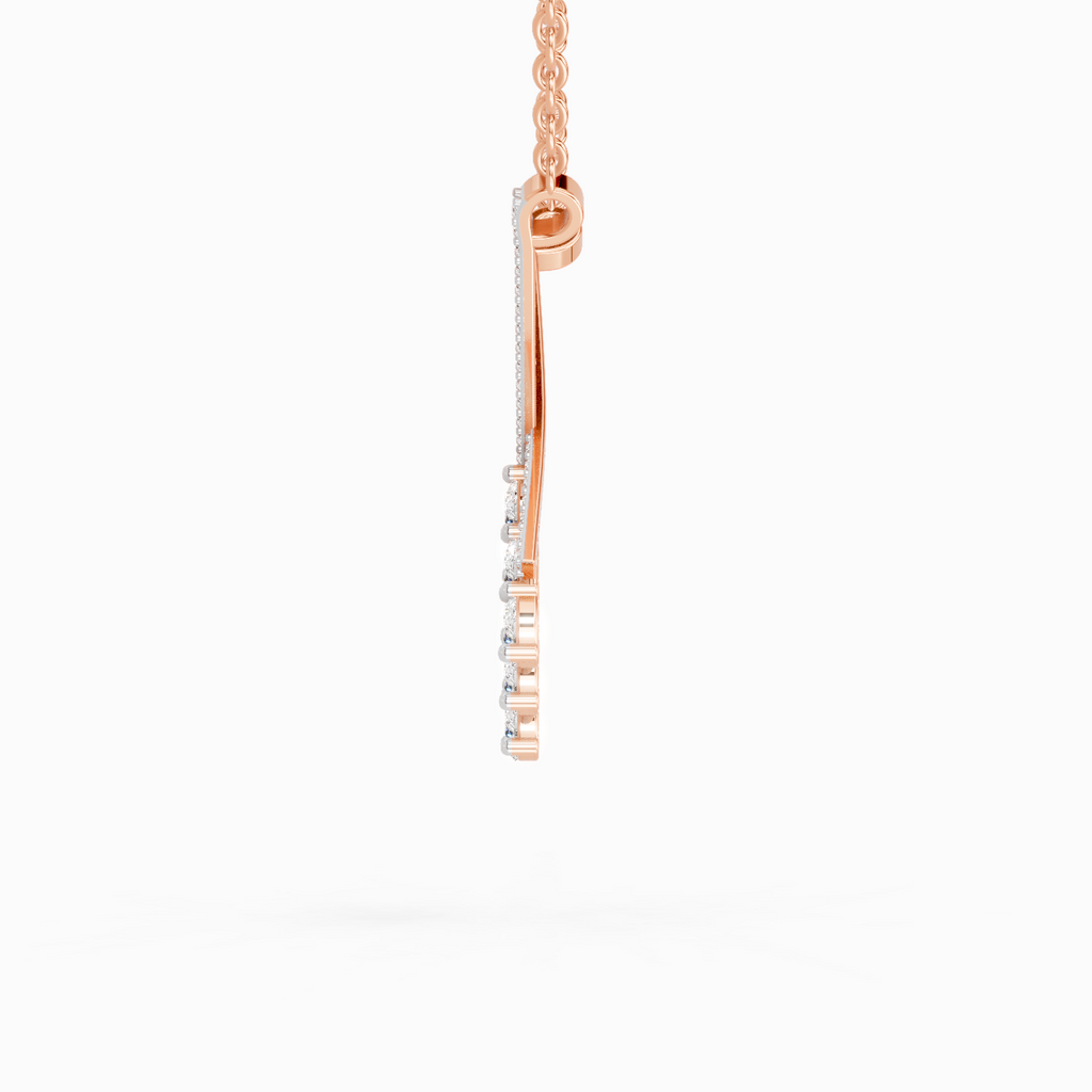 0.94 Carat Pear Fashion Pendant Necklace 14K - Rose Gold