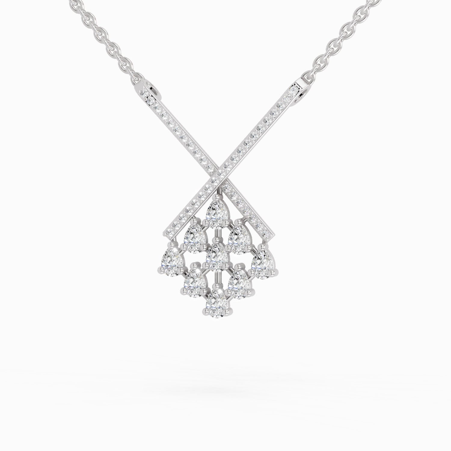 Sparkling Pear Diamond Necklace