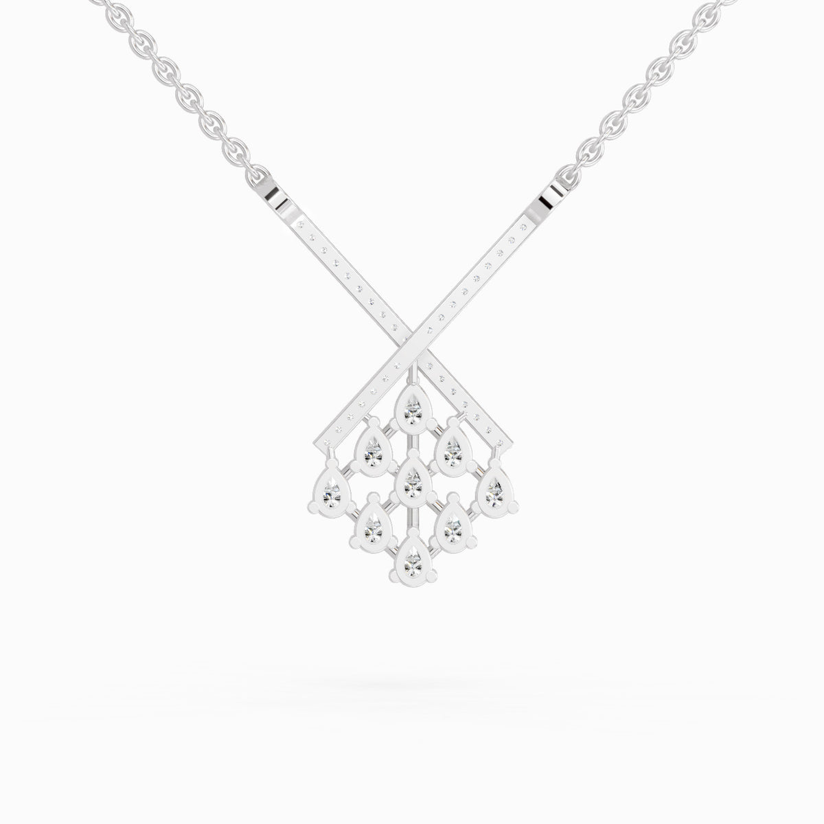 Sparkling Pear Diamond Necklace