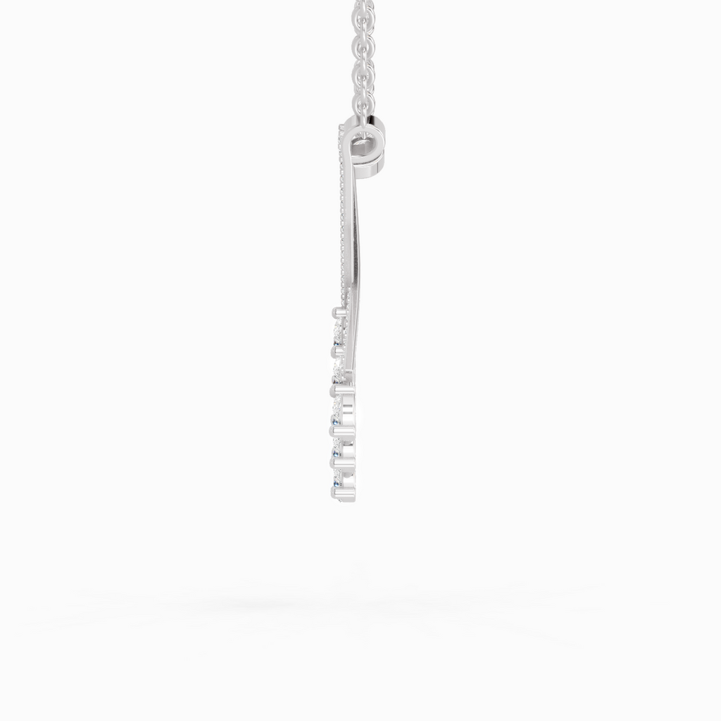 0.94 Carat Pear Fashion Pendant Necklace 14K - White Gold