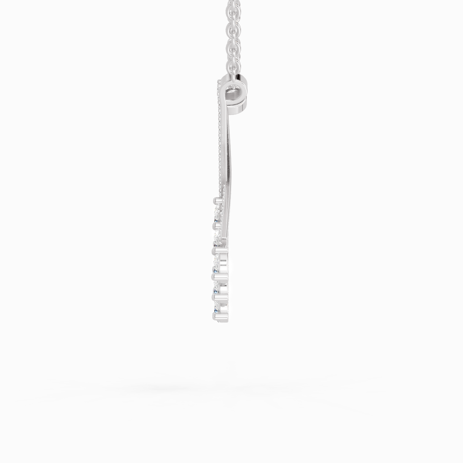 0.94 Carat Pear Fashion Pendant Necklace 14K - White Gold