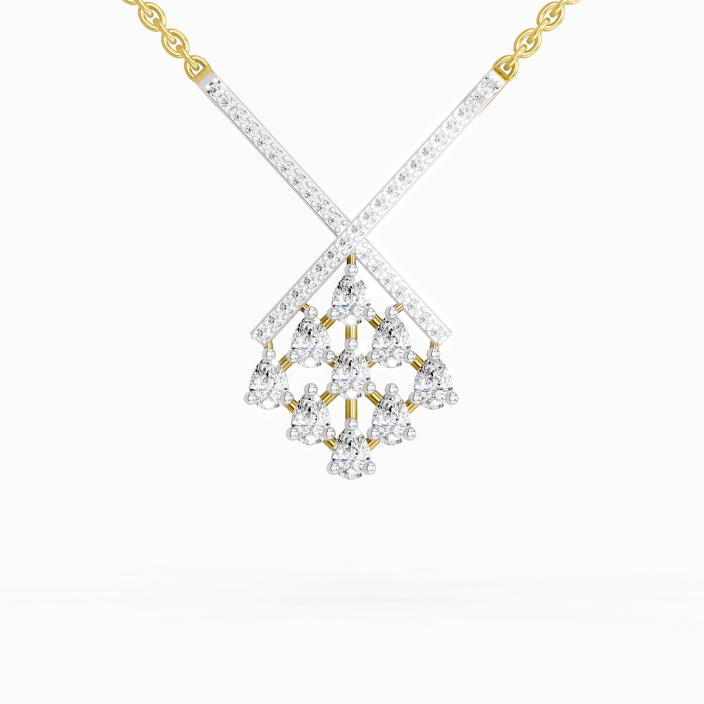 0.94 Carat Pear Fashion Pendant Necklace 14K