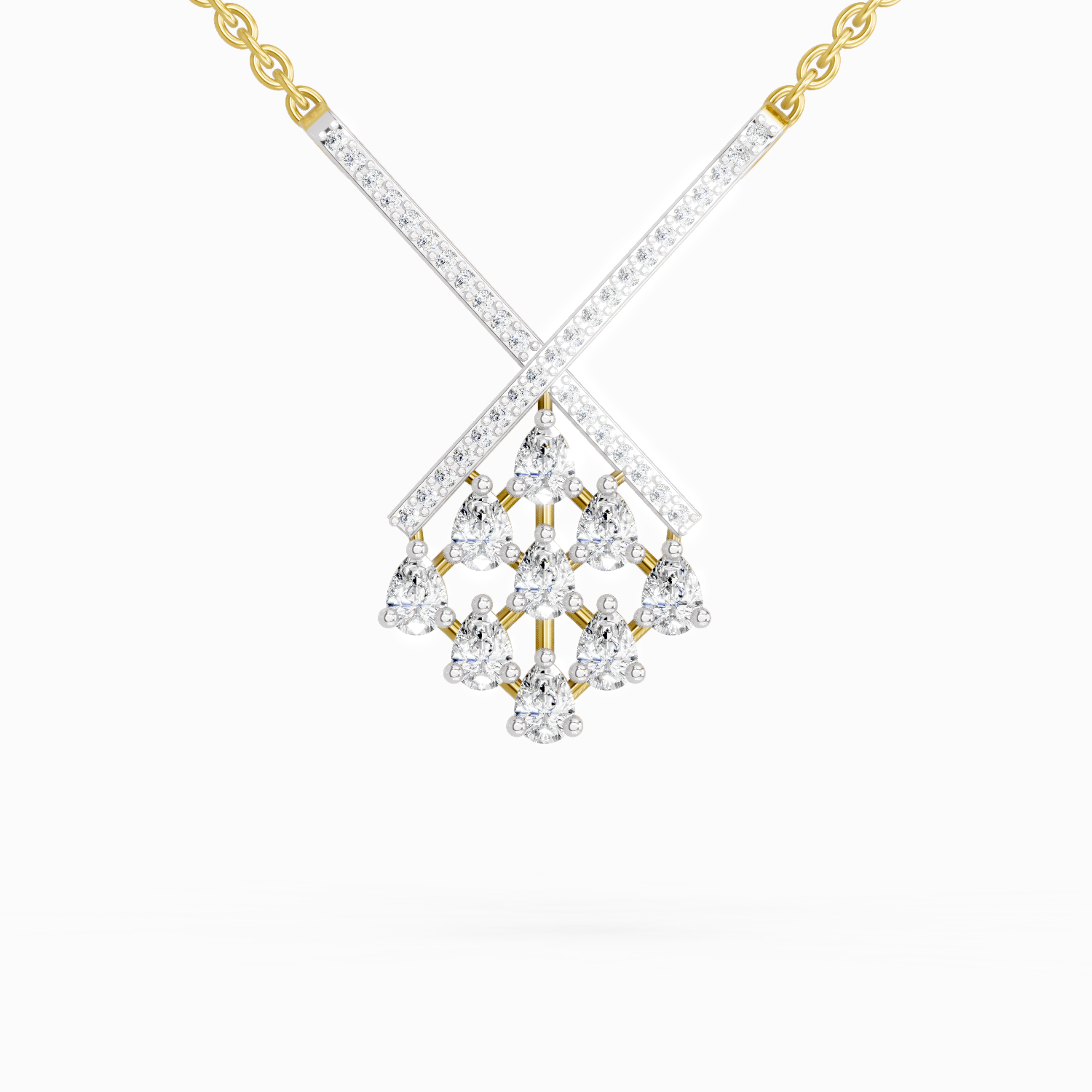 0.94 Carat Pear Fashion Pendant Necklace 14K