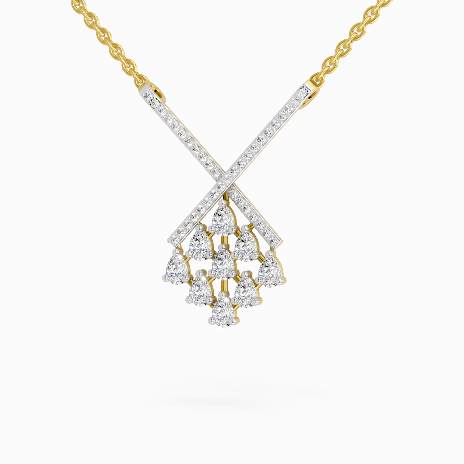 0.94 Carat Pear Fashion Pendant Necklace 14K
