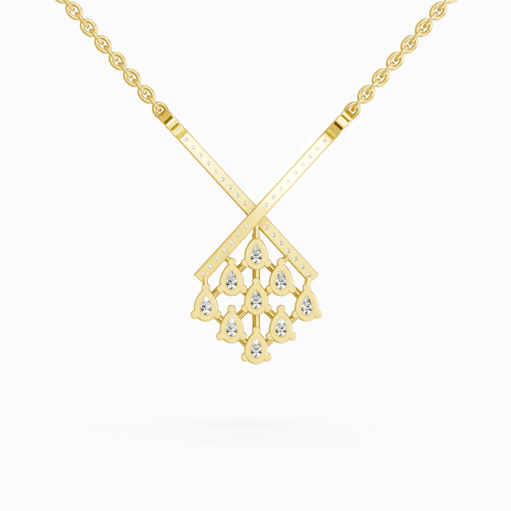0.94 Carat Pear Fashion Pendant Necklace 14K