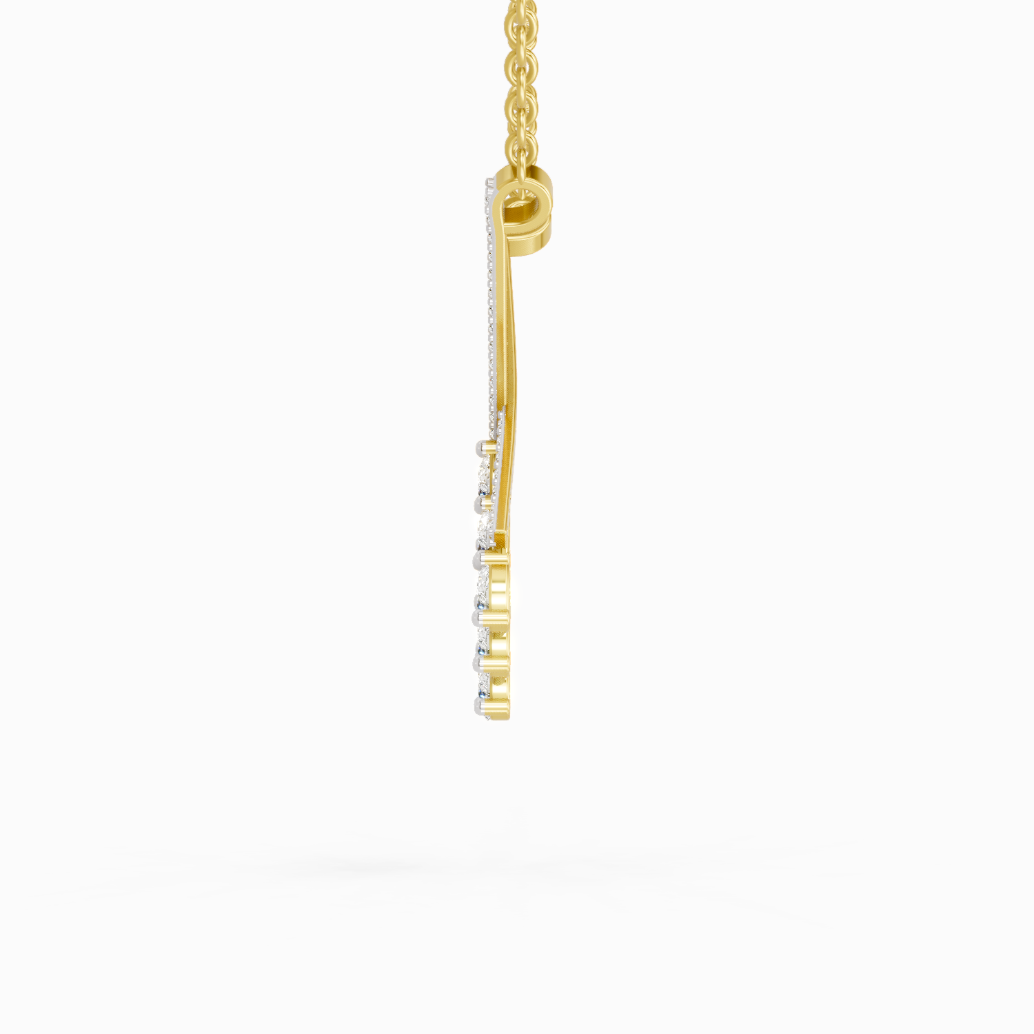 0.94 Carat Pear Fashion Pendant Necklace 14K