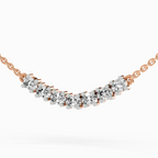 1.26 Carat Oval Bar Necklace 14K - Rose Gold