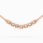 1.26 Carat Oval Bar Necklace 14K - Rose Gold