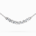 1.26 Carat Oval Bar Necklace 14K - White Gold