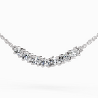 1.26 Carat Oval Bar Necklace 14K - White Gold