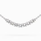 1.26 Carat Oval Bar Necklace 14K - White Gold