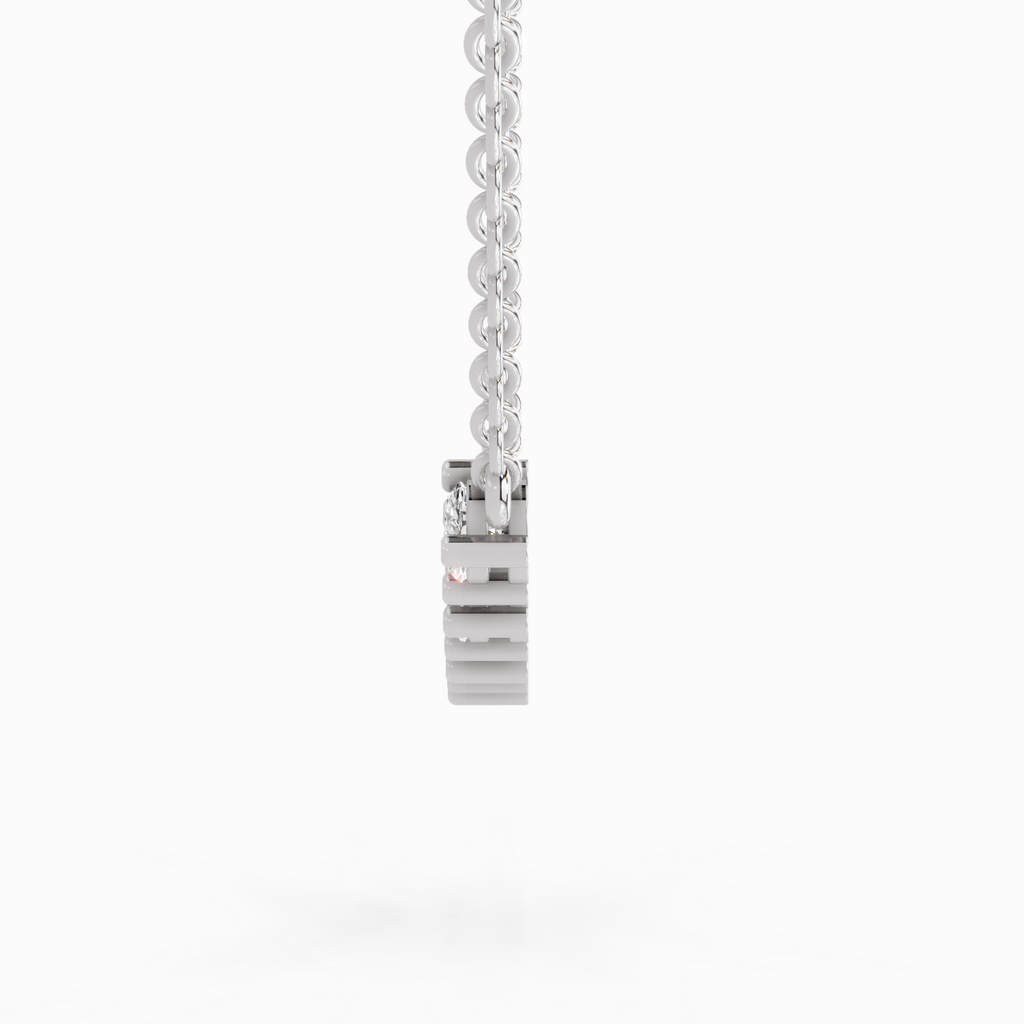 1.26 Carat Oval Bar Necklace 14K - White Gold