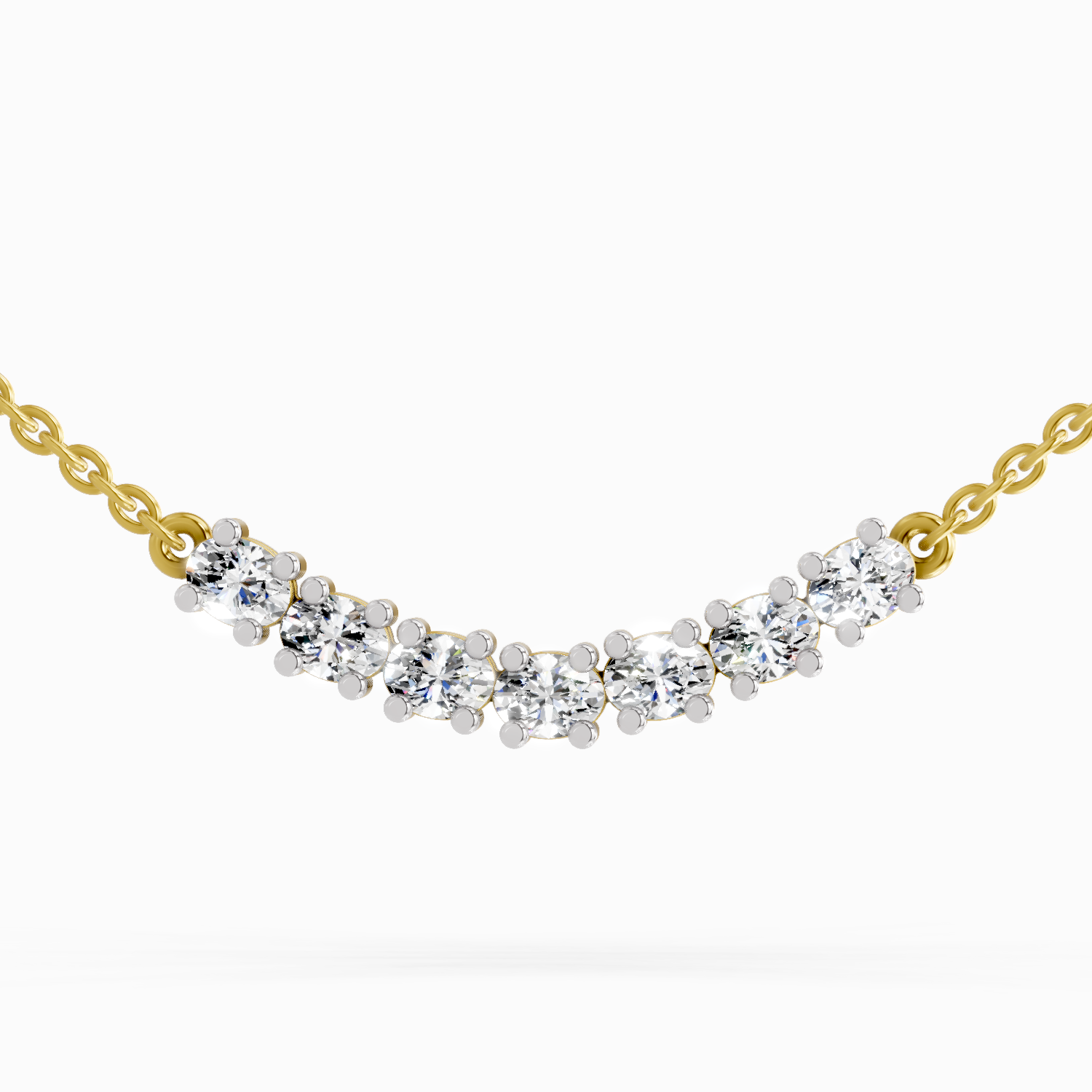 1.26 Carat Oval Bar Necklace 14K