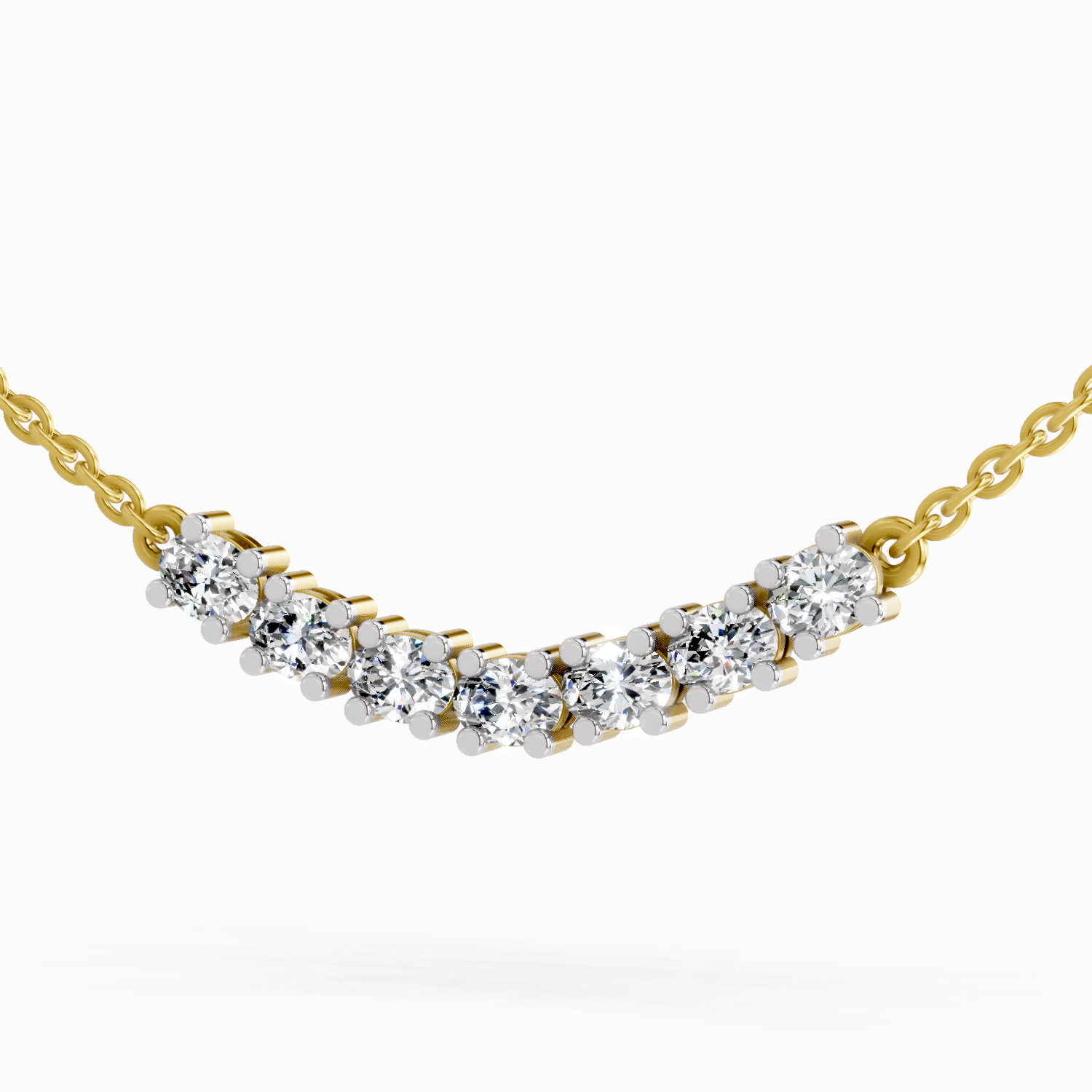 1.26 Carat Oval Bar Necklace 14K