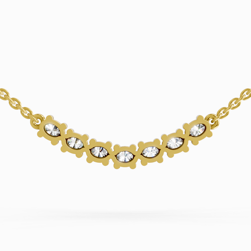 1.26 Carat Oval Bar Necklace 14K