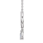 0.99 Carat Pear V-Shape Diamond Necklace with Drop 14K - White Gold