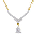 0.99 Carat Pear V-Shape Diamond Necklace with Drop 14K