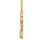 0.99 Carat Pear V-Shape Diamond Necklace with Drop 14K