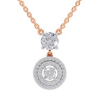 1.71 Carat Halo Diamond Drop Necklace 14K - Rose Gold
