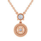 1.71 Carat Halo Diamond Drop Necklace 14K - Rose Gold
