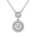 1.71 Carat Halo Diamond Drop Necklace 14K - White Gold