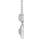 1.71 Carat Halo Diamond Drop Necklace 14K - White Gold