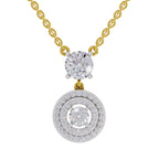1.71 Carat Halo Diamond Drop Necklace 14K