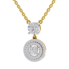 1.71 Carat Halo Diamond Drop Necklace 14K