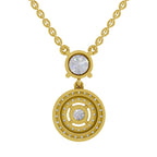 1.71 Carat Halo Diamond Drop Necklace 14K