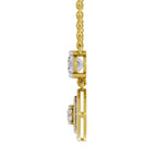1.71 Carat Halo Diamond Drop Necklace 14K