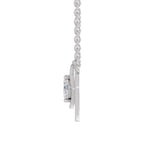 1.03 Carat Oval Halo Diamond Necklace 14K - White Gold